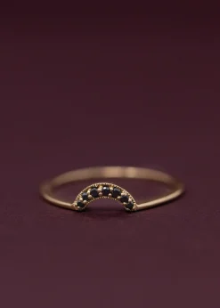 Anna Sheffield Black Diamond Tiny Crescent Band