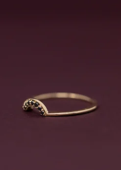 Anna Sheffield Black Diamond Tiny Crescent Band