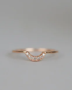 Anna Sheffield Champagne Diamond Tiny Crescent Band