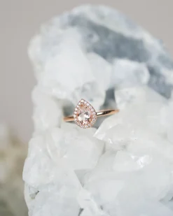 Anna Sheffield Morganite Pear Rosette Ring