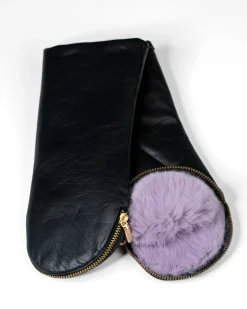 Aristide Fur Lined Mittens - Lavender