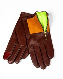 Aristide Square Gloves - English Tan And Lime