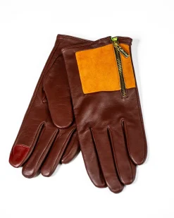 Aristide Square Gloves - English Tan And Lime