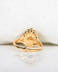 Artemer Pearl & Diamond Shell Ring