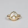 Artemer Pearl & Diamond Shell Ring