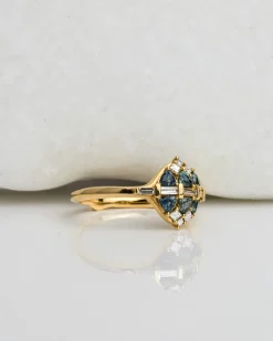 Artemer Teal Sapphire Cluster Ring