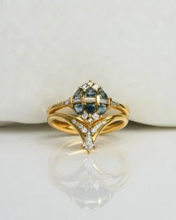 Artemer Teal Sapphire Cluster Ring