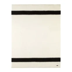 Blacksaw The Siempre Recycled Blanket- Ivory With Black Stripe