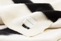 Blacksaw The Siempre Recycled Blanket- Ivory With Black Stripe