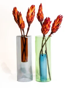 Block Design Large Reversible Glass Vase