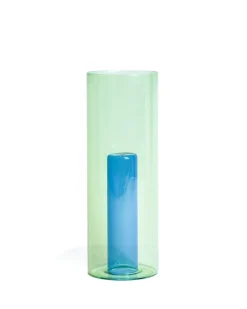 Block Design Large Reversible Glass Vase