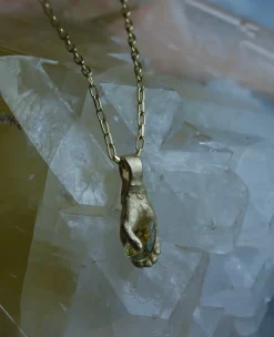 Fraser Hamilton Light Green Pear Cut Sapphire Hand Necklace
