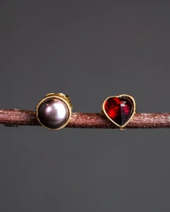 Grainne Morton Double Detachable Victorian Drop Earrings Garnet And Pearl
