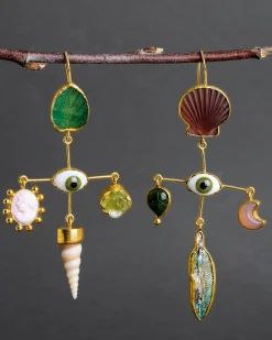 Grainne Morton Eye Cross Drop Earrings