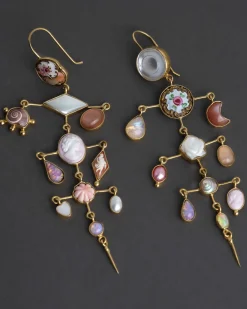 Grainne Morton Multilayer Balance Victorian Drop Earrings Peach