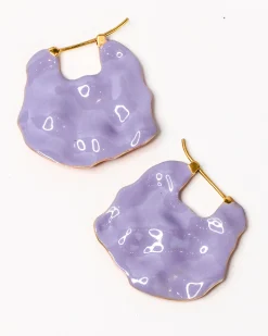 Joanna Laura Constantine Wave Double Face Earrings Lavender & Orange