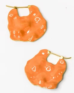 Joanna Laura Constantine Wave Double Face Earrings Lavender & Orange