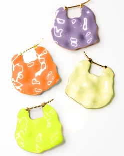 Joanna Laura Constantine Wave Double Face Earrings Lavender & Orange