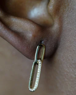 Lizzie Mandler Alternating Diamond Link Earrings