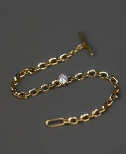Lizzie Mandler Link Bracelet With Diamond Center