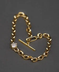 Lizzie Mandler Link Bracelet With Diamond Center