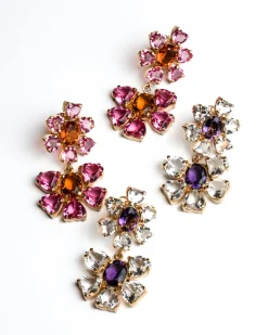 Pakera Pakera Las Flores Earrings Pink + Citrine