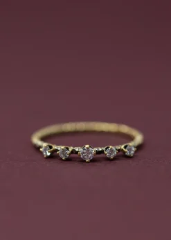 Satomi Kawakita Homespun Five Stone White Diamond Ring
