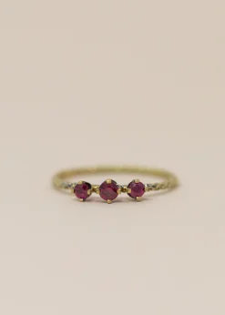 Satomi Kawakita Homespun Three Stone Ruby Ring