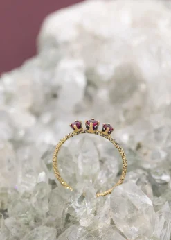 Satomi Kawakita Homespun Three Stone Ruby Ring