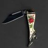 Scrimshaw Boot Knife With Rose