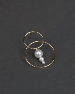 White/Space Triple Pearl Scarpa Earrings